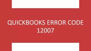 QuickBooks Error Code 12007