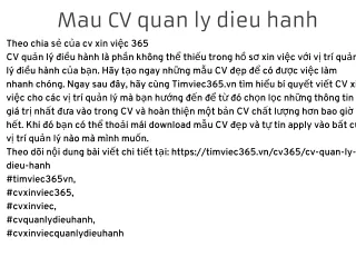 Mau CV quan ly dieu hanh