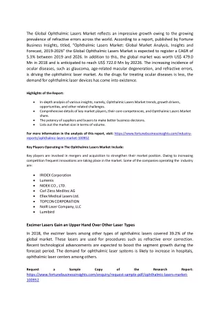 the global ophthalmic lasers market reflects