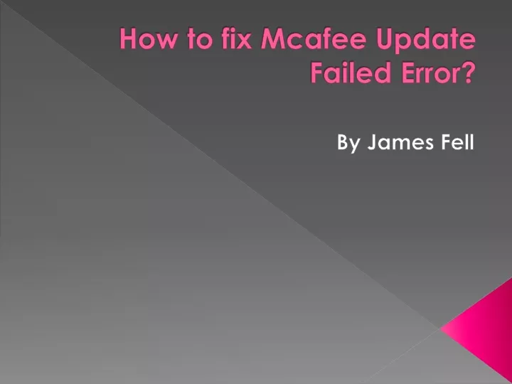 how to fix mcafee update failed error