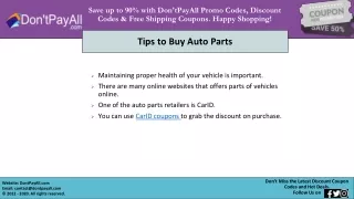 Get Discount on Automobile Parts Using CarID coupons