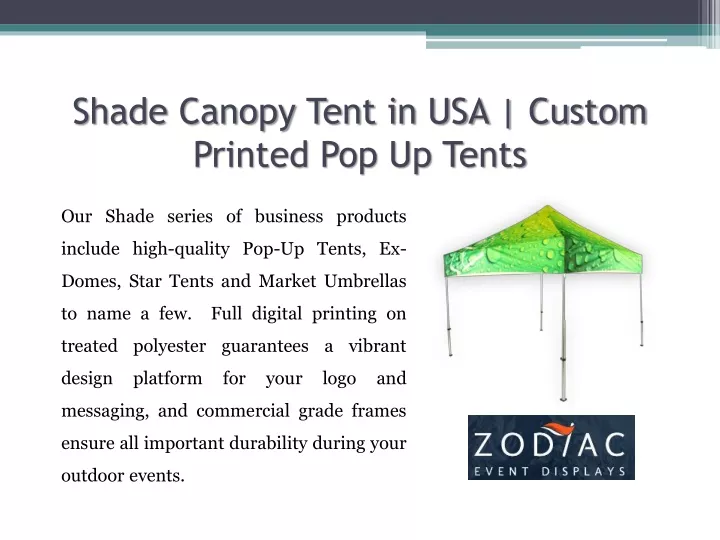 shade canopy tent in usa custom printed pop up tents