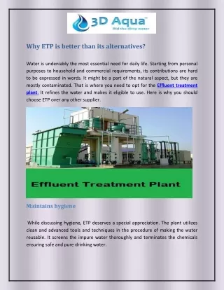 Why ETP is better than its alternatives?