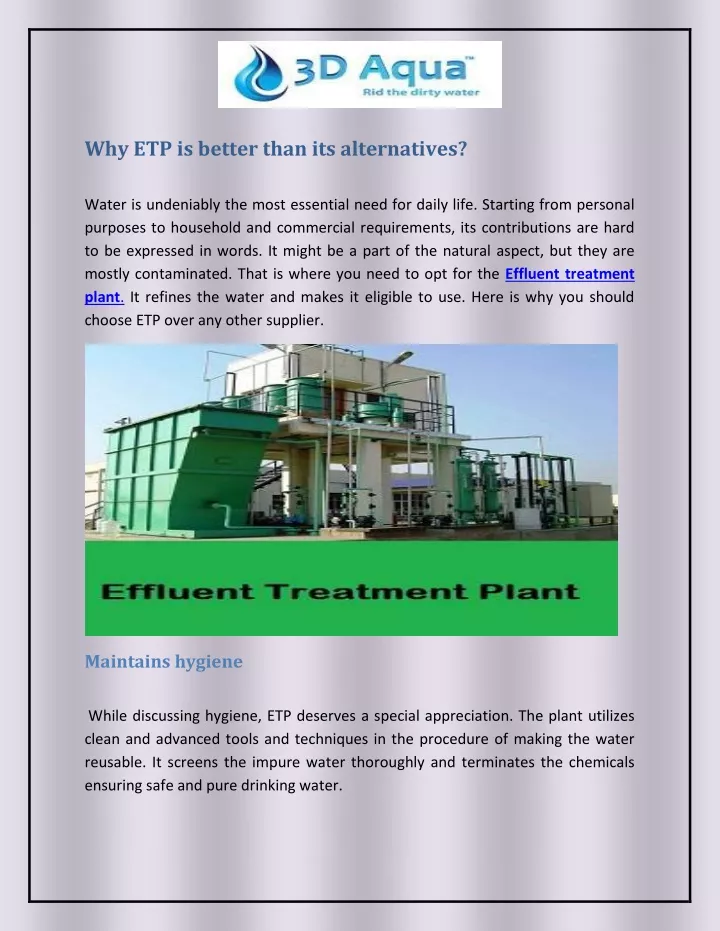 why etp is better than its alternatives