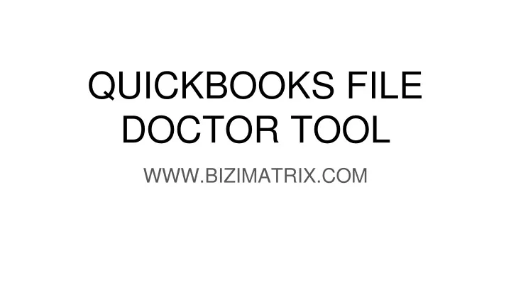 quickbooks file doctor tool