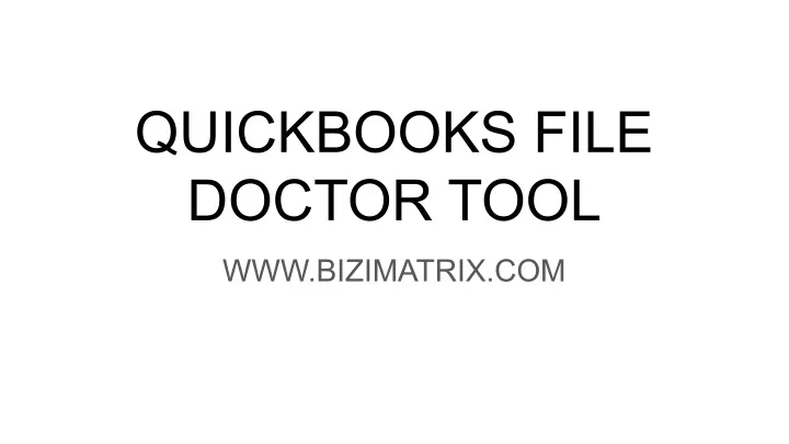 quickbooks file doctor tool