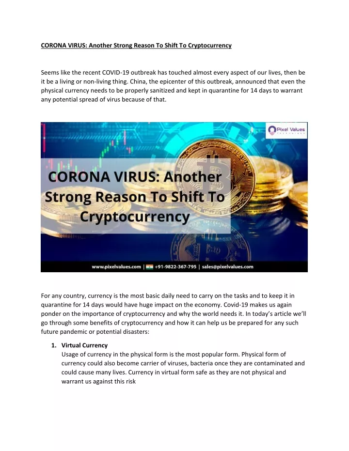 corona virus another strong reason to shift