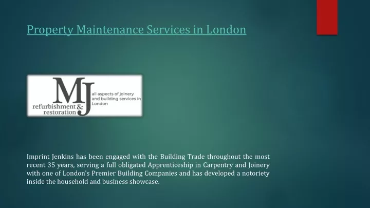 property maintenance services in london