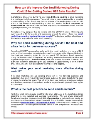 how can we improve our email marketing during