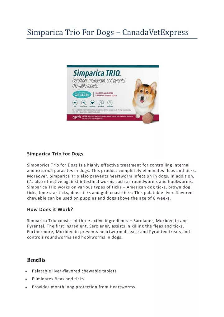 simparica trio for dogs canadavetexpress