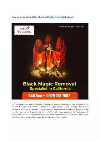 How can one know if he or she is suffering from black magic