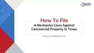 How to file a mechanics lien against commercial property in Texas