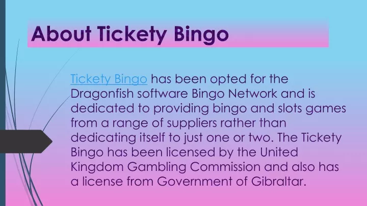 about tickety bingo