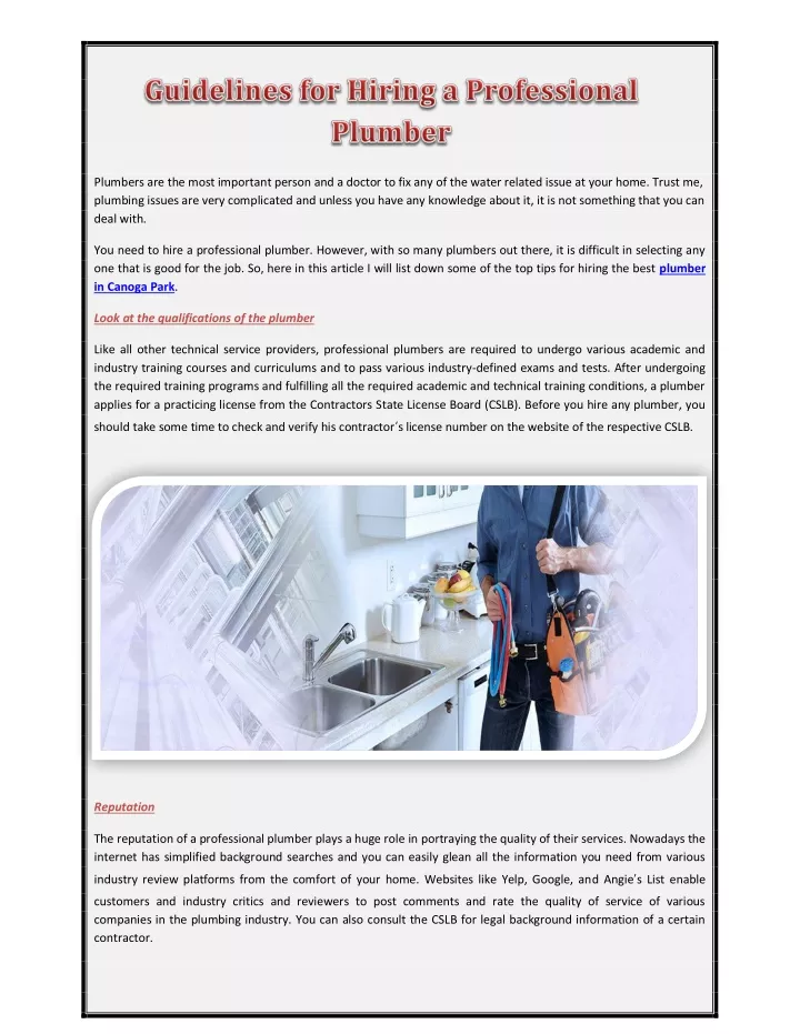 plumbers are the most important person