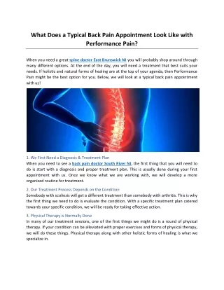 what does a typical back pain appointment look