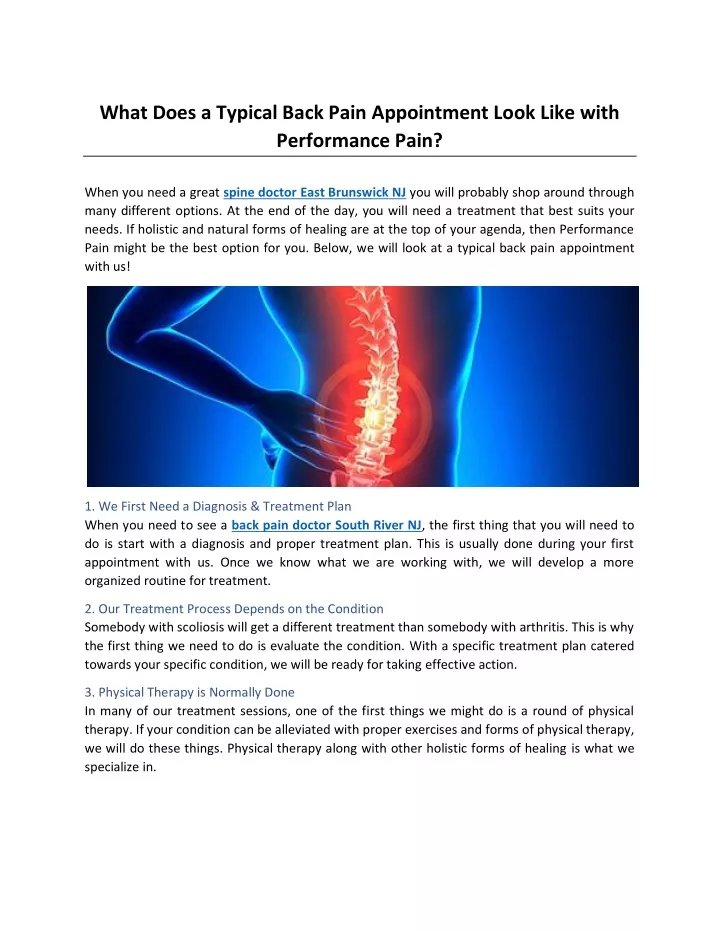 PPT - What Does a Typical Back Pain Appointment Look Like with ...