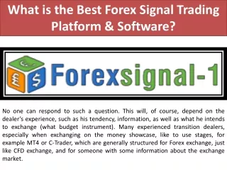 What is the Best Forex Signal Trading Platform & Software?