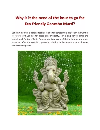 why is it the need of the hour