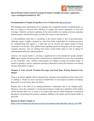 mezcal market global analysis focusing