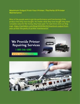 Maximum Output From Your Printer: The Perks Of Printer Maintenance