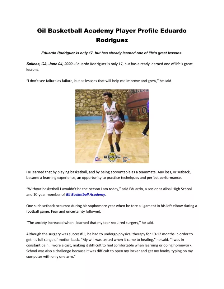 gil basketball academy player profile eduardo