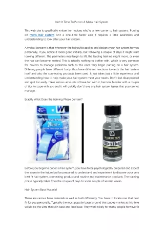 isn t it time to put on a mens hair system