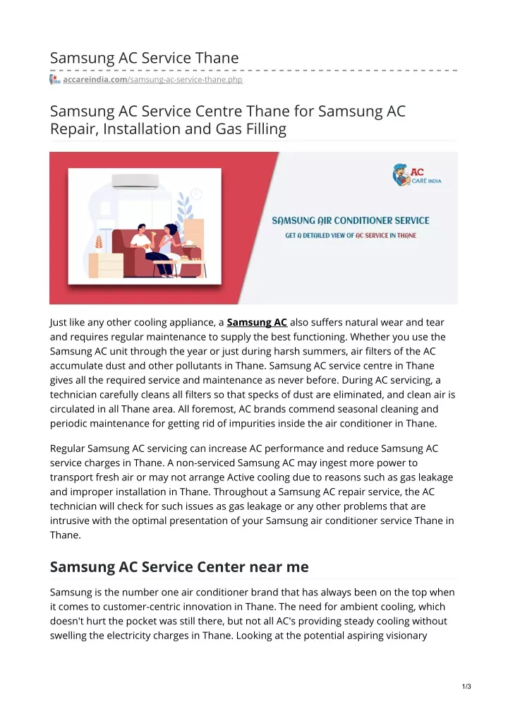 samsung ac service thane