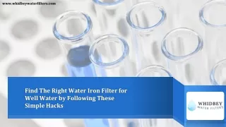 Find The Right Water Iron Filter for Well Water by Following These Simple Hacks