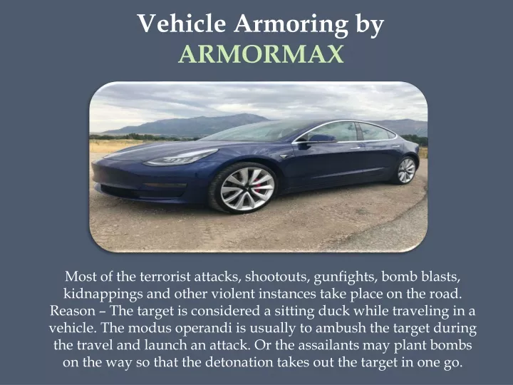 vehicle armoring by armormax