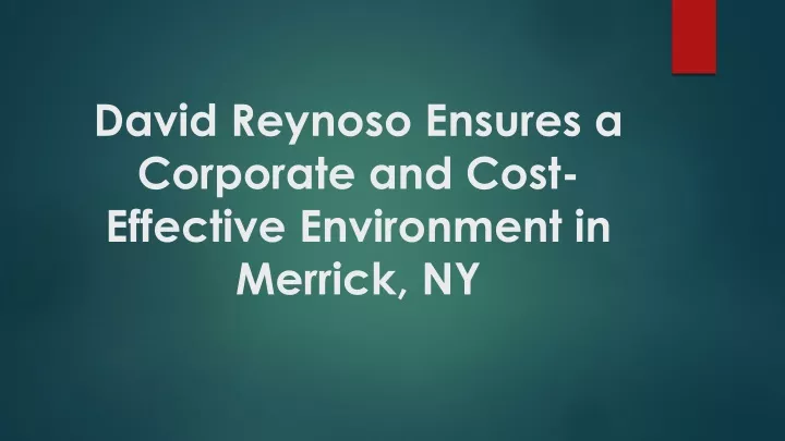 david reynoso ensures a corporate and cost effective environment in merrick ny