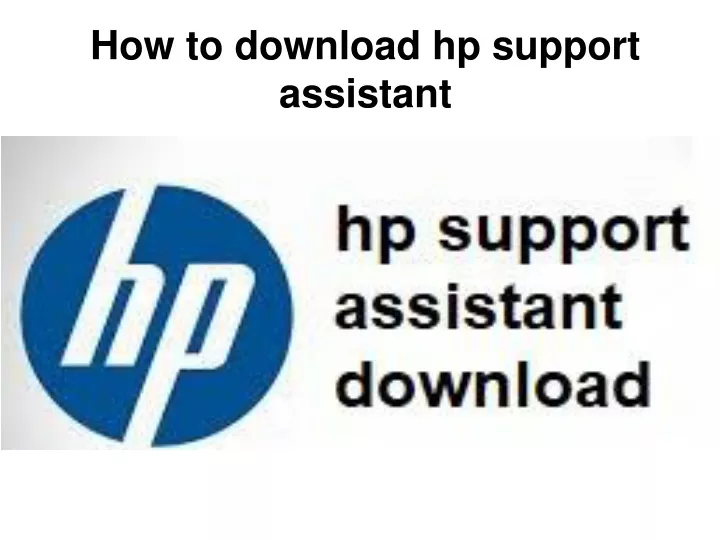 how to download hp support assistant