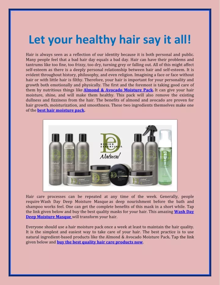 let your healthy hair say it all