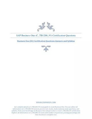 sap business one c tb1200 93 certification