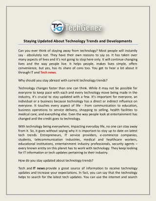 staying updated about technology trends