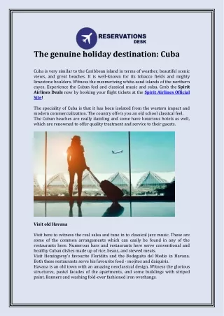 The genuine holiday destination: Cuba
