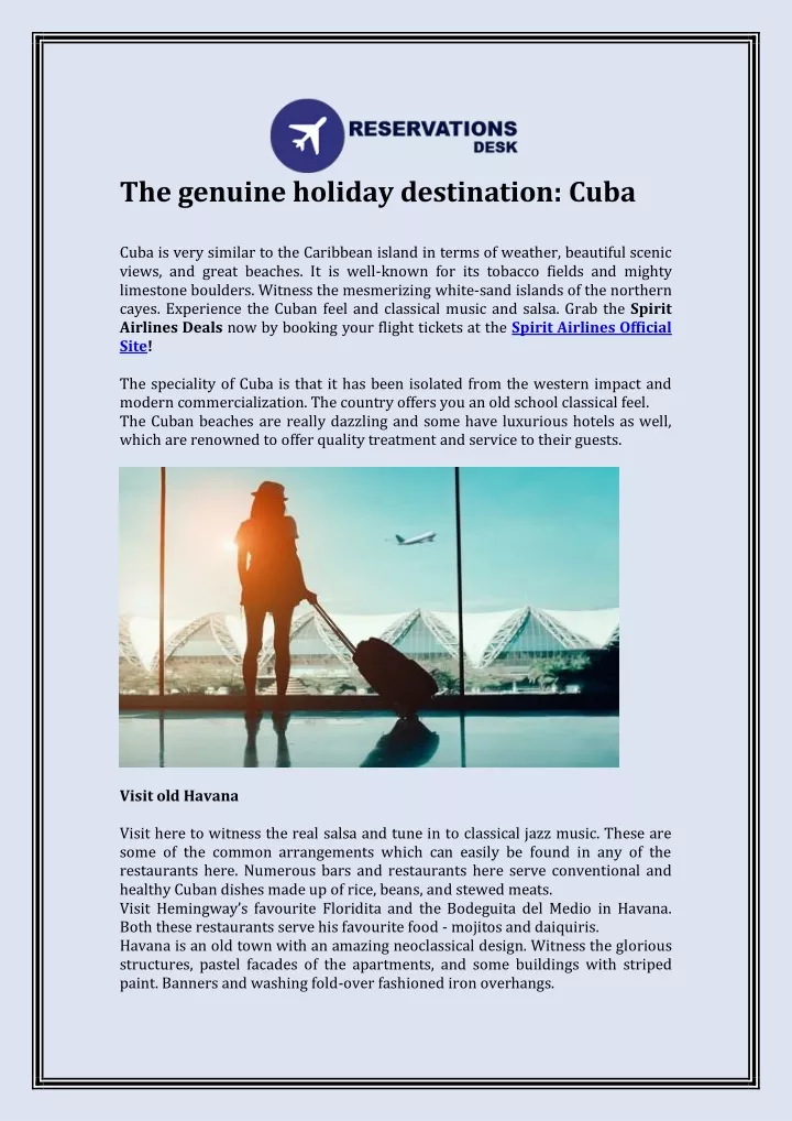 the genuine holiday destination cuba cuba is very