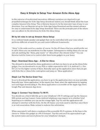 easy simple to setup your amazon echo alexa app