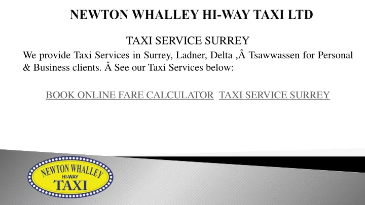 newton whalley hi way taxi ltd