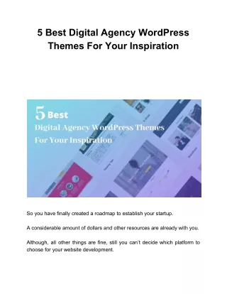 5 best digital agency wordpress themes for your
