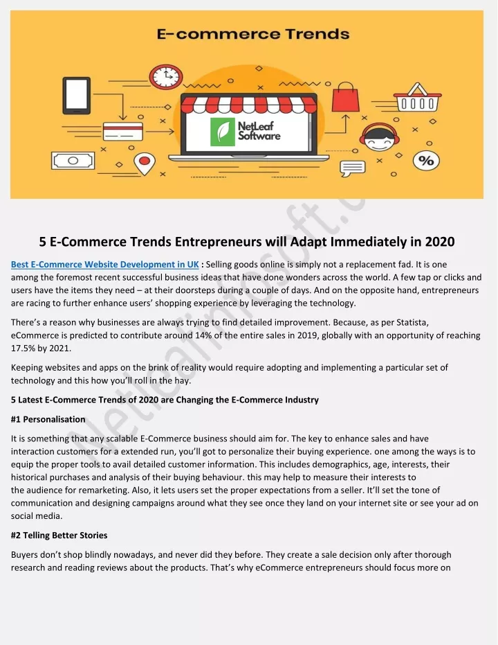 5 e commerce trends entrepreneurs will adapt