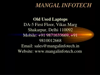 mangal infotech for old and used laptop dealer