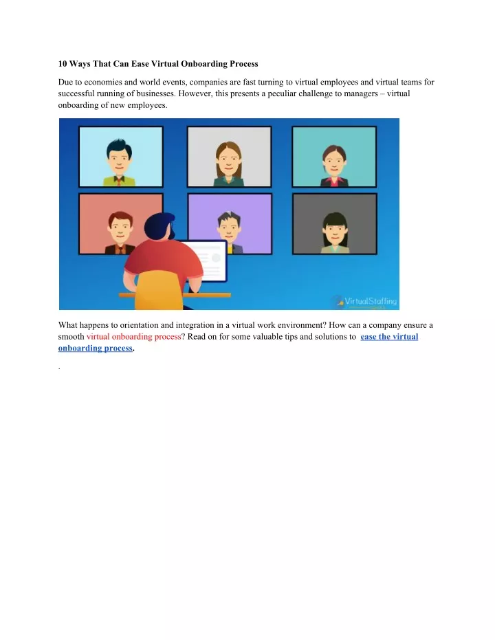 10 ways that can ease virtual onboarding process