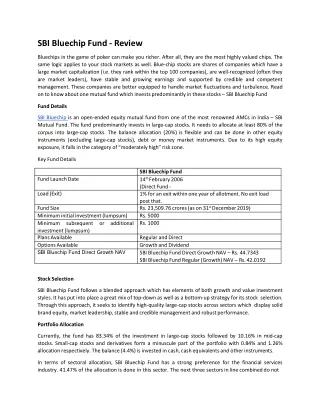 sbi bluechip fund review bluechips in the game
