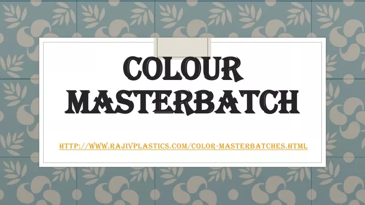 colour masterbatch
