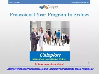 Professional Year Program In Sydney