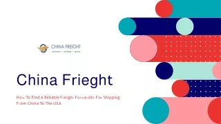 Shipping from China to US-China Freight