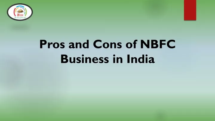 pros and cons of nbfc b usiness in india