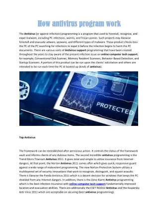 how antivirus program work how antivirus program