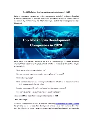 top 10 blockchain development companies