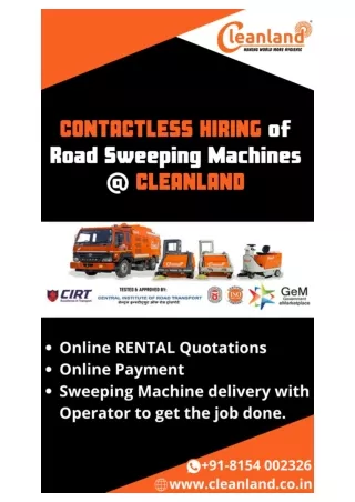 CONTACTLESS HIRING of Road Sweeping Machines